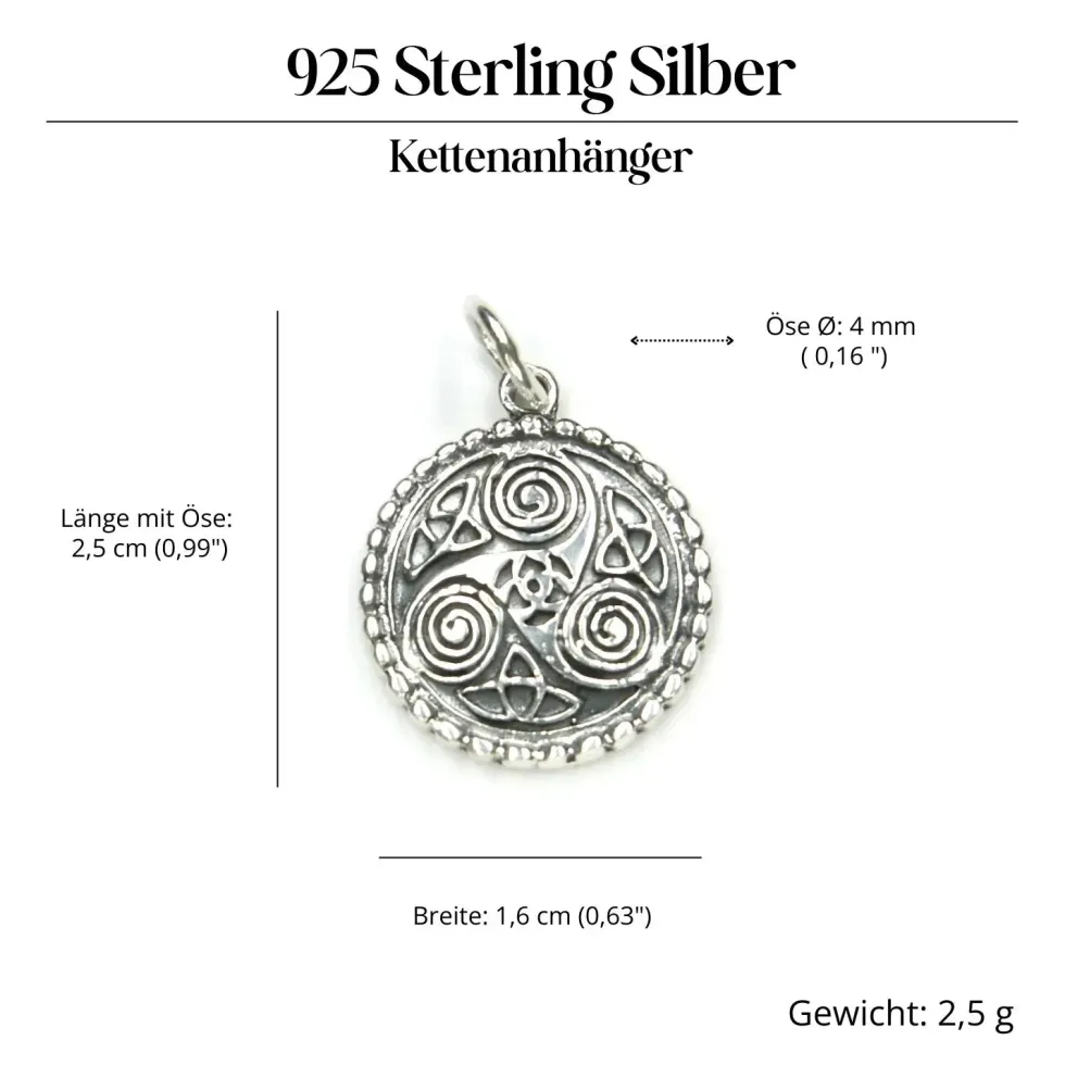 Triskel Schmuck Anhänger fein 925 Silber Kettenanhänger