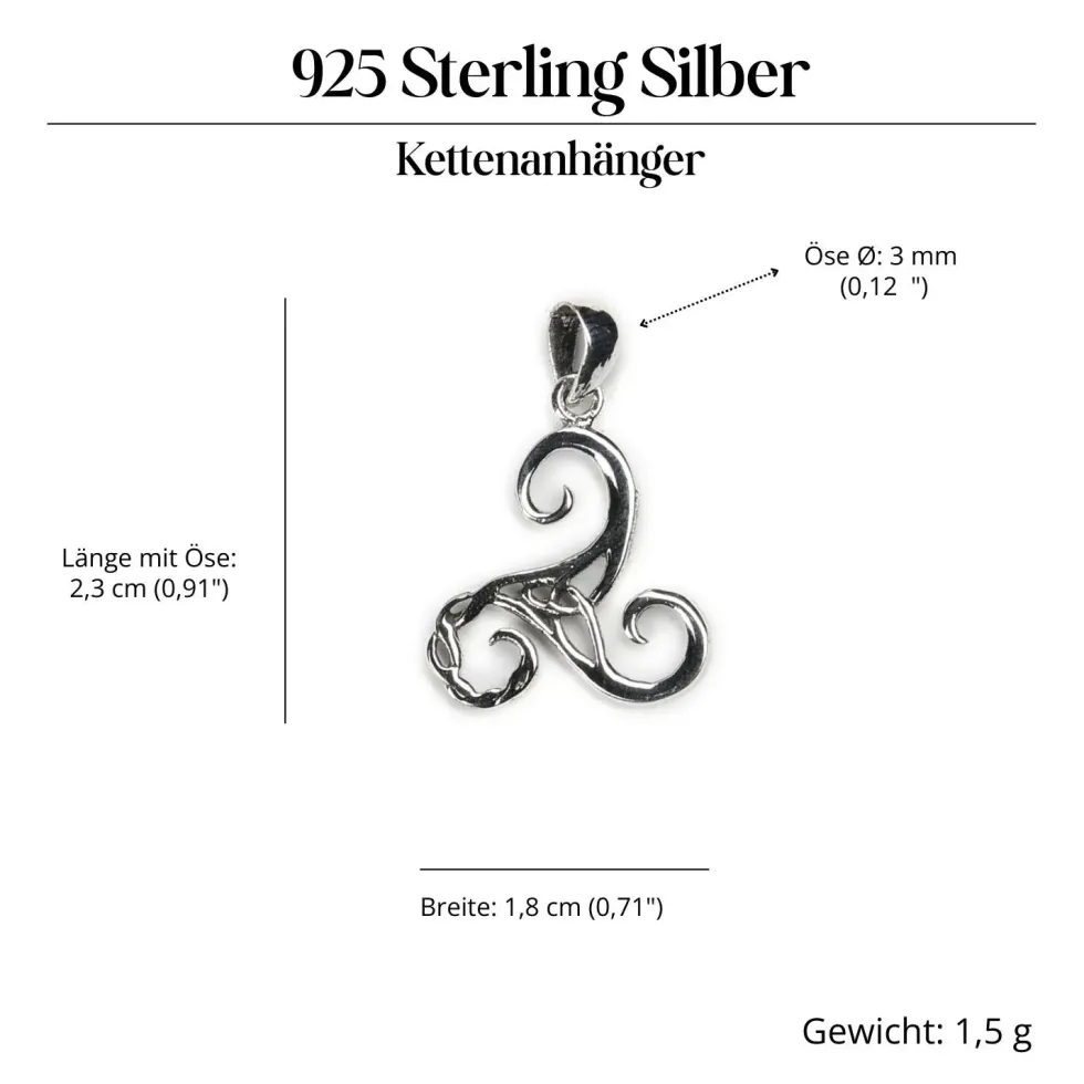 Triskel Schmuck Kettenanhänger 925 Silber