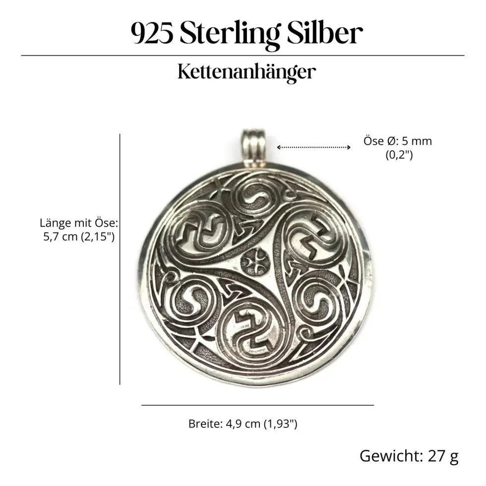 Triskel Silber Anhänger riesig massiv schwer Keltischer Schmuck 925 Silber