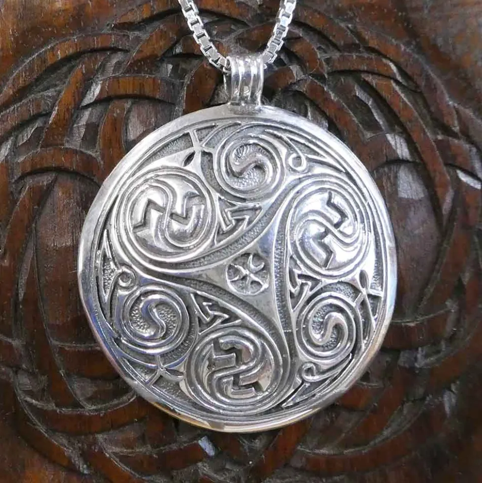 Triskel Silber Anhänger riesig massiv schwer Keltischer Schmuck 925 Silber