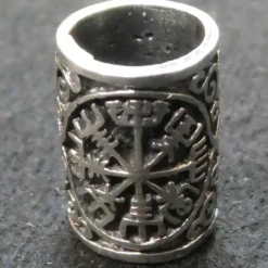 Vegvisir Bartschmuck Wikingerschmuck 925 Silber Bartperle