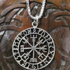 Vegvisir Runen Anhänger Wikinger Schmuck 925 Silber