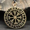 Vegvisir Schmuck Bronze Wikinger Kette Anhänger
