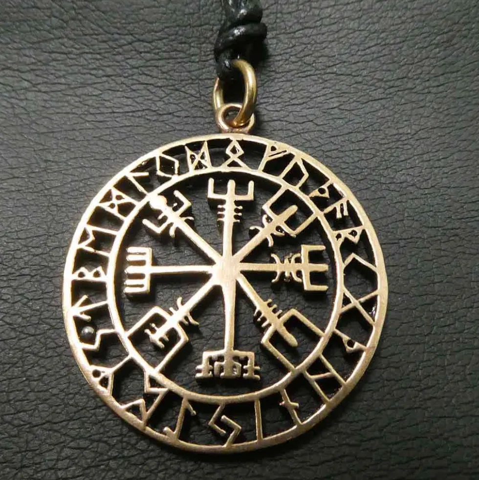 Vegvisir Schmuck Bronze Wikinger Kette Anhänger