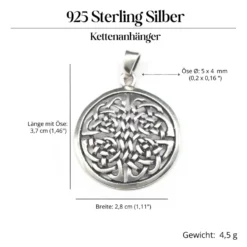 Vierjahreszeiten keltischer Schmuck 925 Silber Anhänger