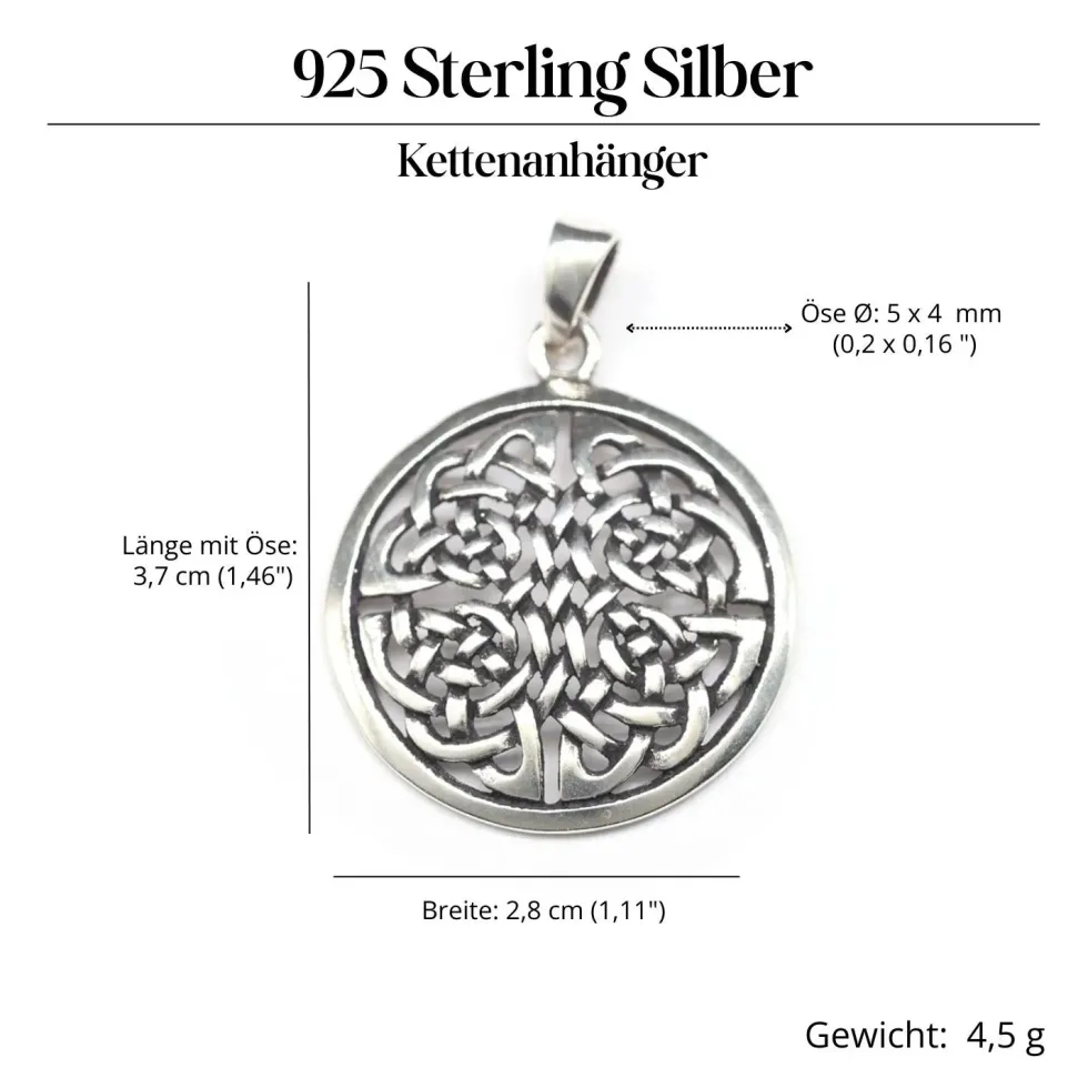 Vierjahreszeiten keltischer Schmuck 925 Silber Anhänger