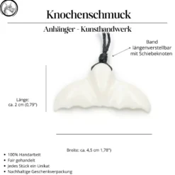 Walfluke Anhänger Schmuck aus Knochen Kette