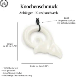 Walfluke Schmuck Anhänger aus Knochen Kette