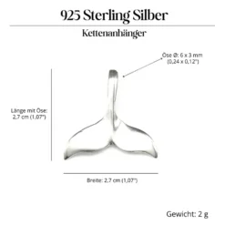 Walfluke Schmuck Anhänger 925 Silber Kettenanhänger