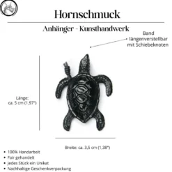 Wasserschildkröte Hornschmuck Anhänger Kette
