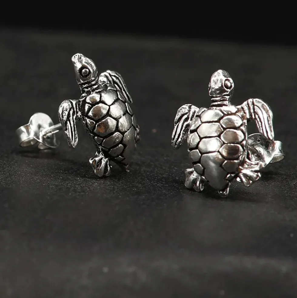 Wasser Schildkröte Ohrstecker 925 Silber Ohrschmuck