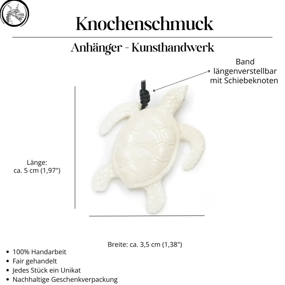 Wasserschildkröte Schmuck aus Knochen Kette