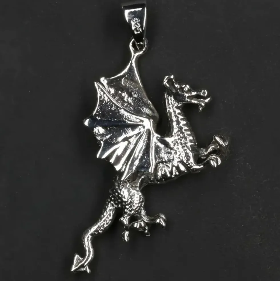 Welsh Drache Schmuck Anhänger 925 Silber