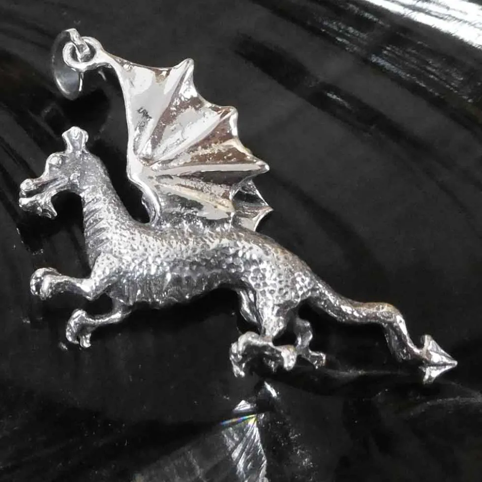 Welsh Drache Schmuck Anhänger 925 Silber