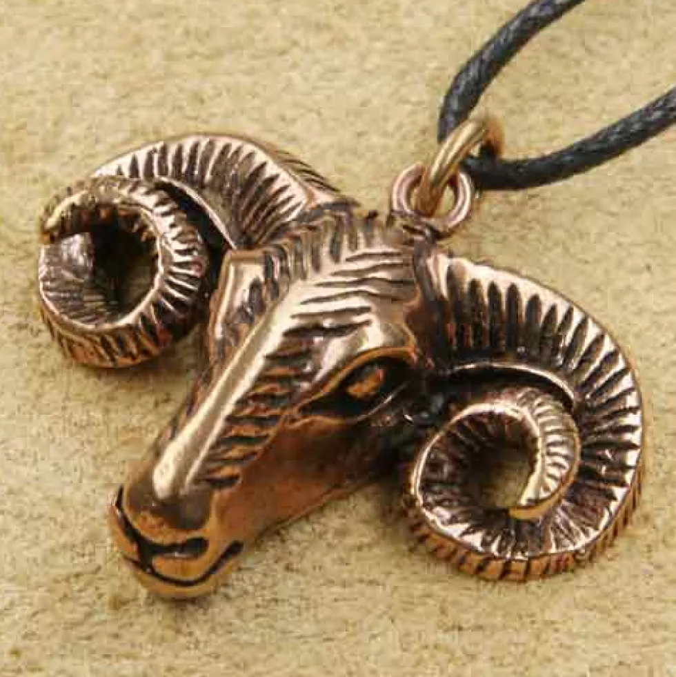 Widderkopf Bronze Anhänger Schmuck