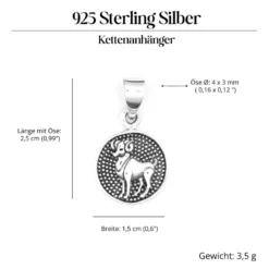 Widder Schmuck Astrologie Sternzeichen 925 Silber Anhänger Schmuck
