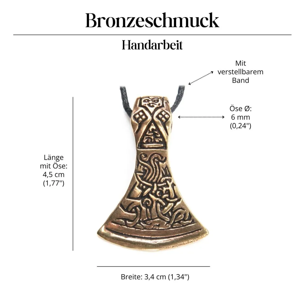 Wikinger Axt Anhänger Schmuck Bronze Mammenaxt