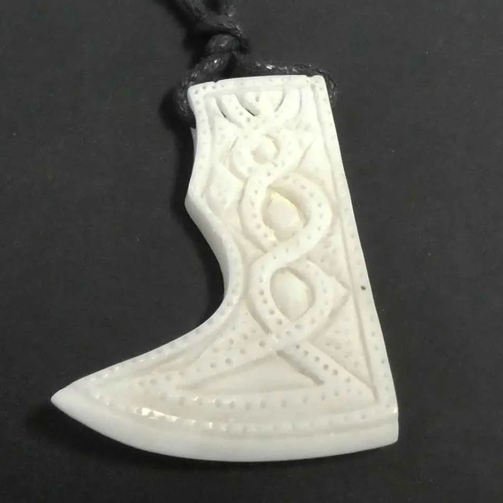 Wikinger Axt Knochen Schmuck Anhänger handgefertigter Schmuck