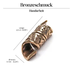 Wikinger Bartperle Runen Bronze Bartschmuck