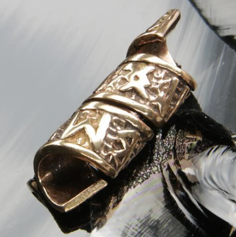 Wikinger Bartperle Runen Bronze Bartschmuck