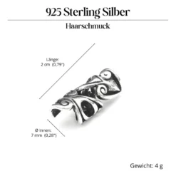 Wikinger Bartperle 925 Silber Bartschmuck