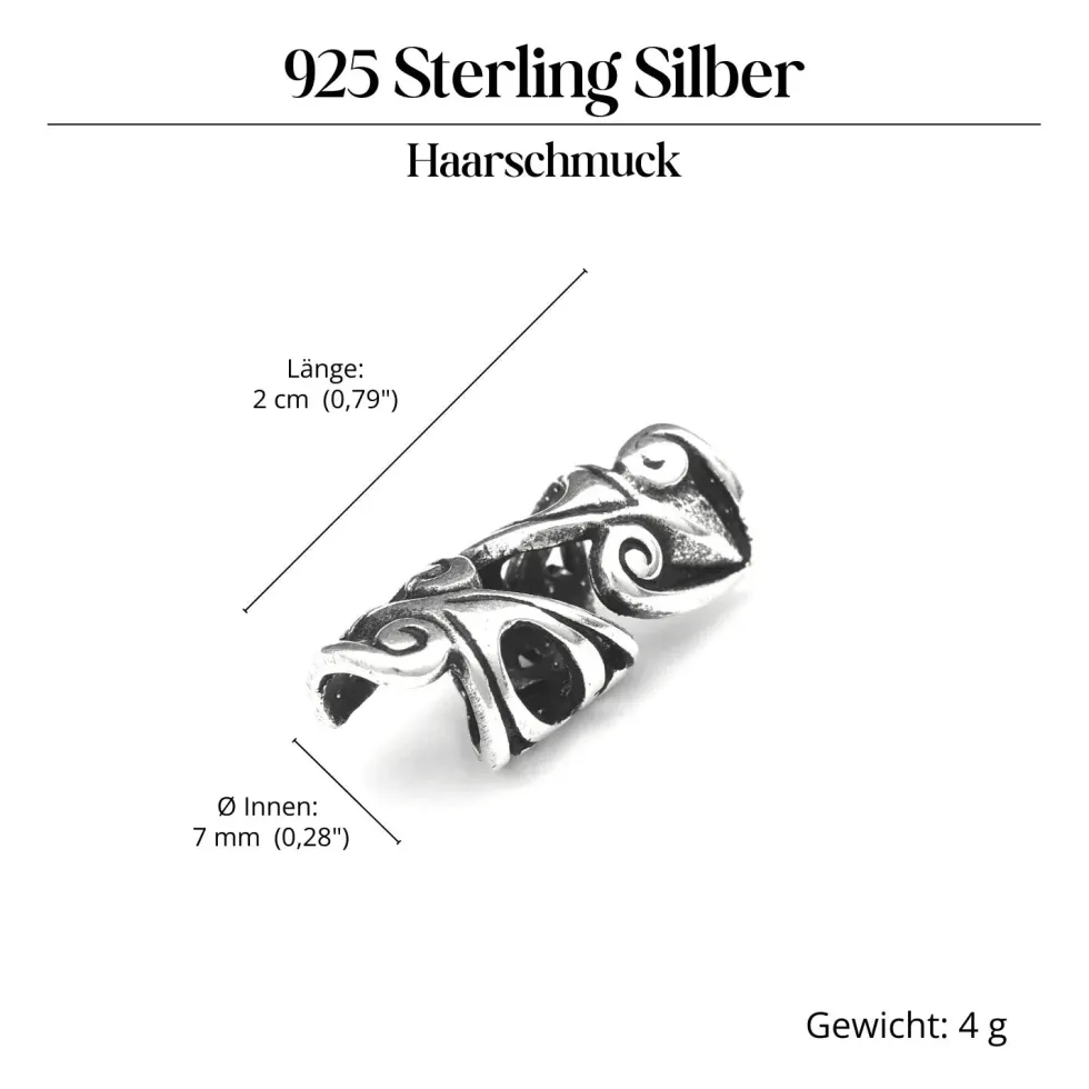 Wikinger Bartperle 925 Silber Bartschmuck