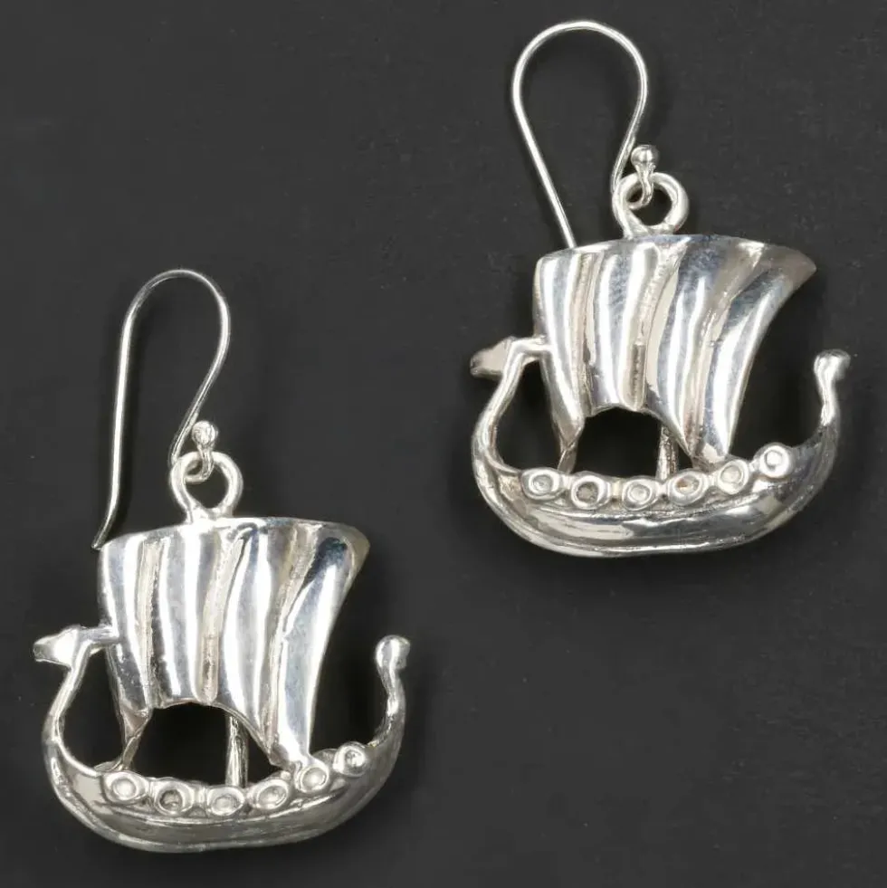Wikingerboot Ohrhänger 925 Sterlingsilber (Paar)