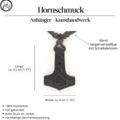 Wikinger Schmuck Mjölnir Horn Schmuck Anhänger Halskette