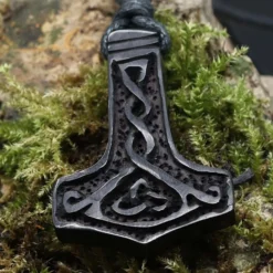 Wikinger Schmuck Mjölnir Horn Schmuck Anhänger Halskette