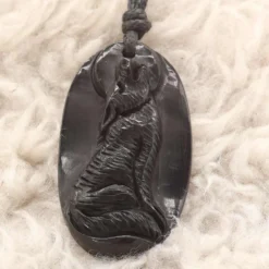 Wolf Hornschmuck Anhänger Kette