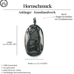 Wolf Hornschmuck Anhänger Kette