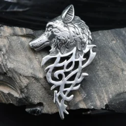 Wolf Keltisch Edelstahl Schmuck Anhänger