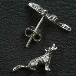 Wolf Ohrstecker 925 Silber Ohrschmuck
