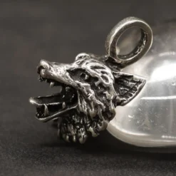Wolf Schmuck Anhänger 925 Sterlingsilber Wolfskopf