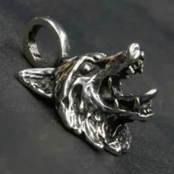 Wolf Schmuck Anhänger 925 Sterlingsilber Wolfskopf