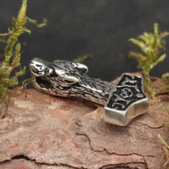 Wolfshammer Schmuck Wikinger Kettenanhänger 925 Silber