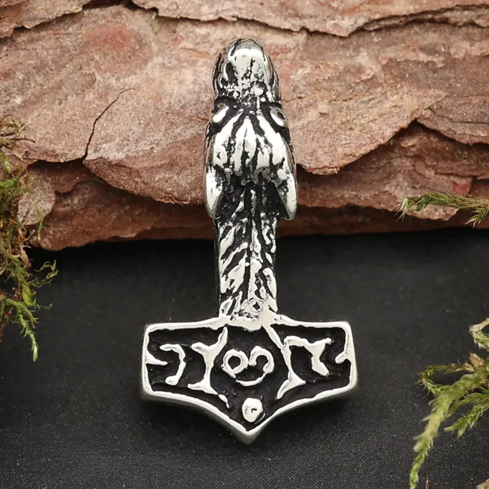Wolfshammer Schmuck Wikinger Kettenanhänger 925 Silber