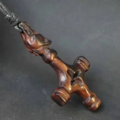 Wolfskreuz Holz Schmuck Anhänger Wikingerschmuck
