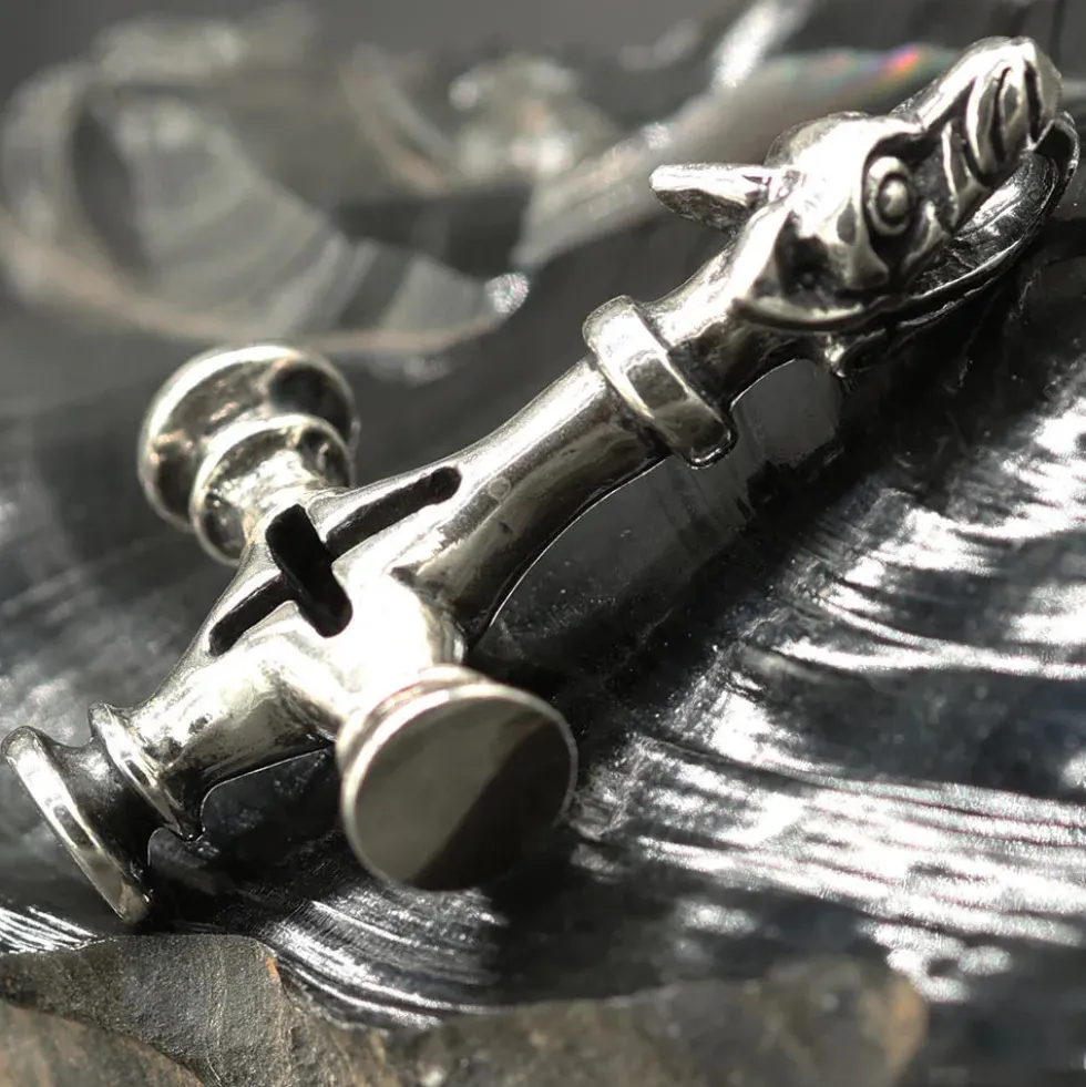 Wolfskreuz Schmuck Anhänger Silber Wikinger groß massiv 925 Silber