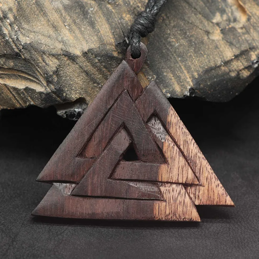 Wotans Knoten 2-farbiger Holzschmuck keltischer Anhänger Holz