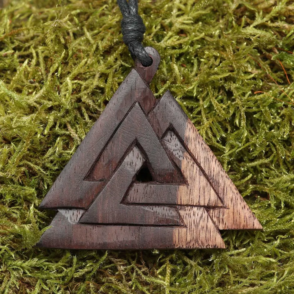 Wotans Knoten 2-farbiger Holzschmuck keltischer Anhänger Holz