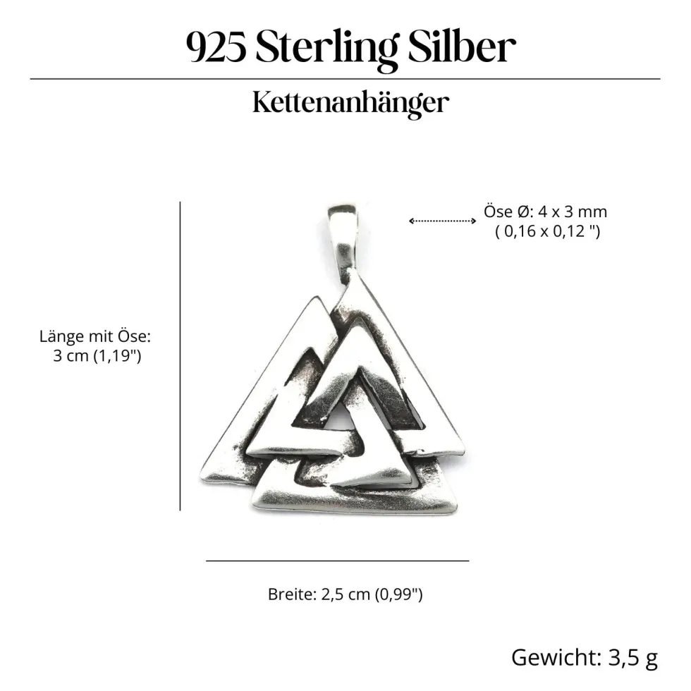 Wotans Knoten Schmuck Kettenanhänger 925 Silber keltischer Anhänger