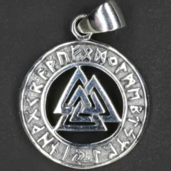 Wotans Knoten Schmuck mit Runen Anhänger 925 Silber