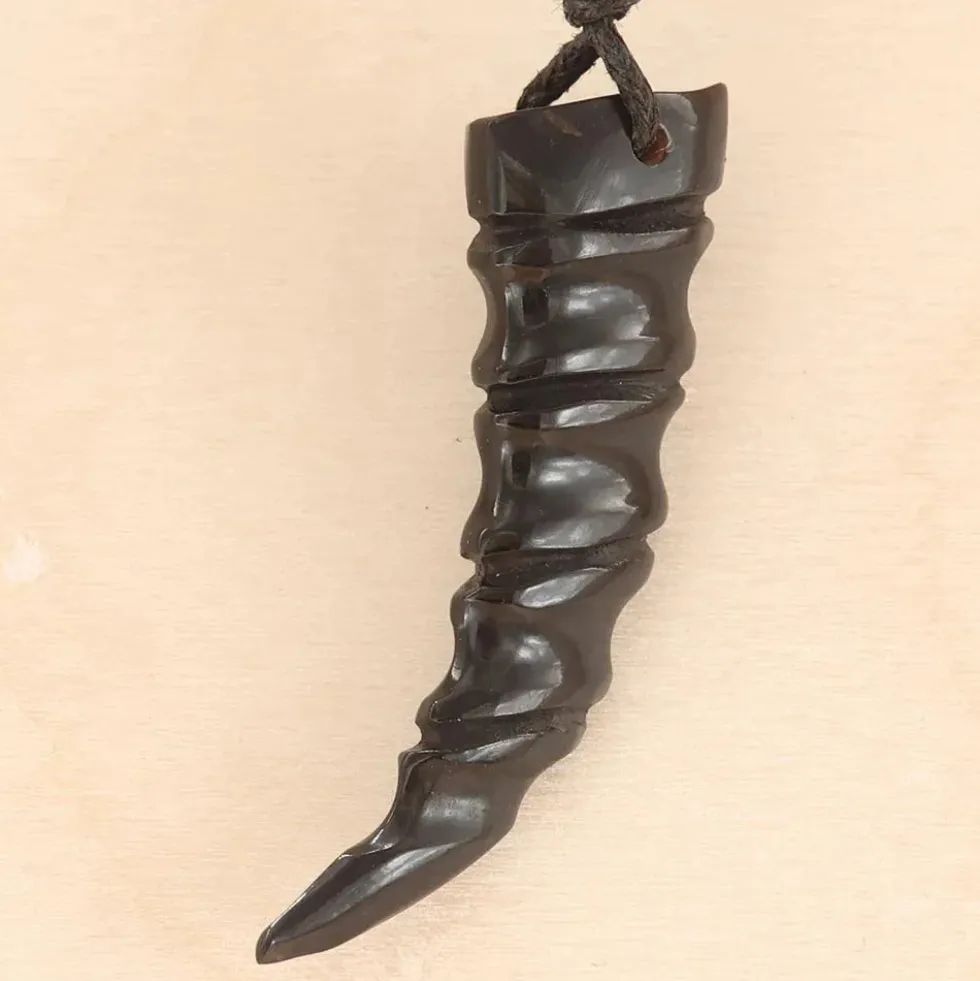 Zahn Hornschmuck Anhänger Kette Anhänger