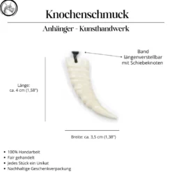 Zahn Schmuck aus Knochen Kette Anhänger