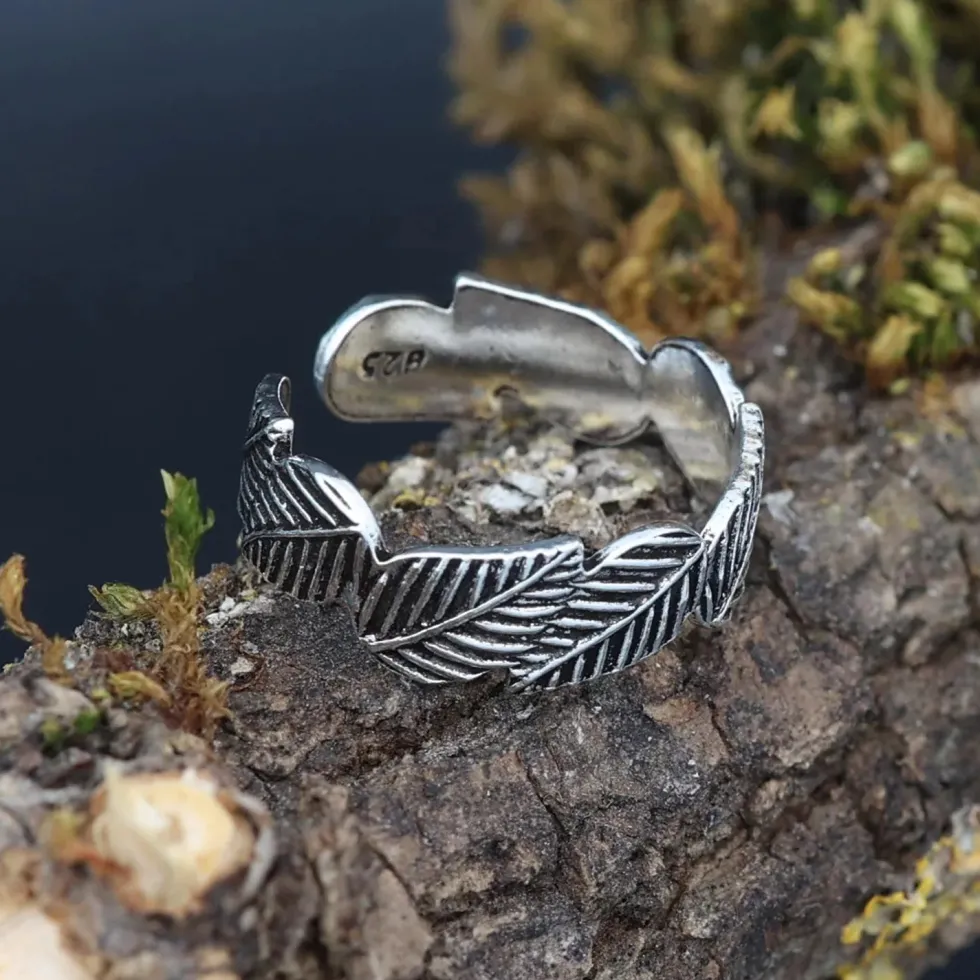 Zehenring Blätter 925 Silber Fußschmuck Ring