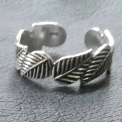 Zehenring Blätter 925 Silber Fußschmuck Ring