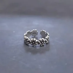 Zehenring Blumenkranz Schmuck Sommer 925 Silber Fußschmuck