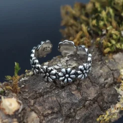 Zehenring Blumenkranz Schmuck Sommer 925 Silber Fußschmuck
