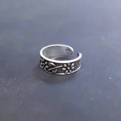 Zehenring Blume Schmuck Sommer 925 Silber Fußschmuck